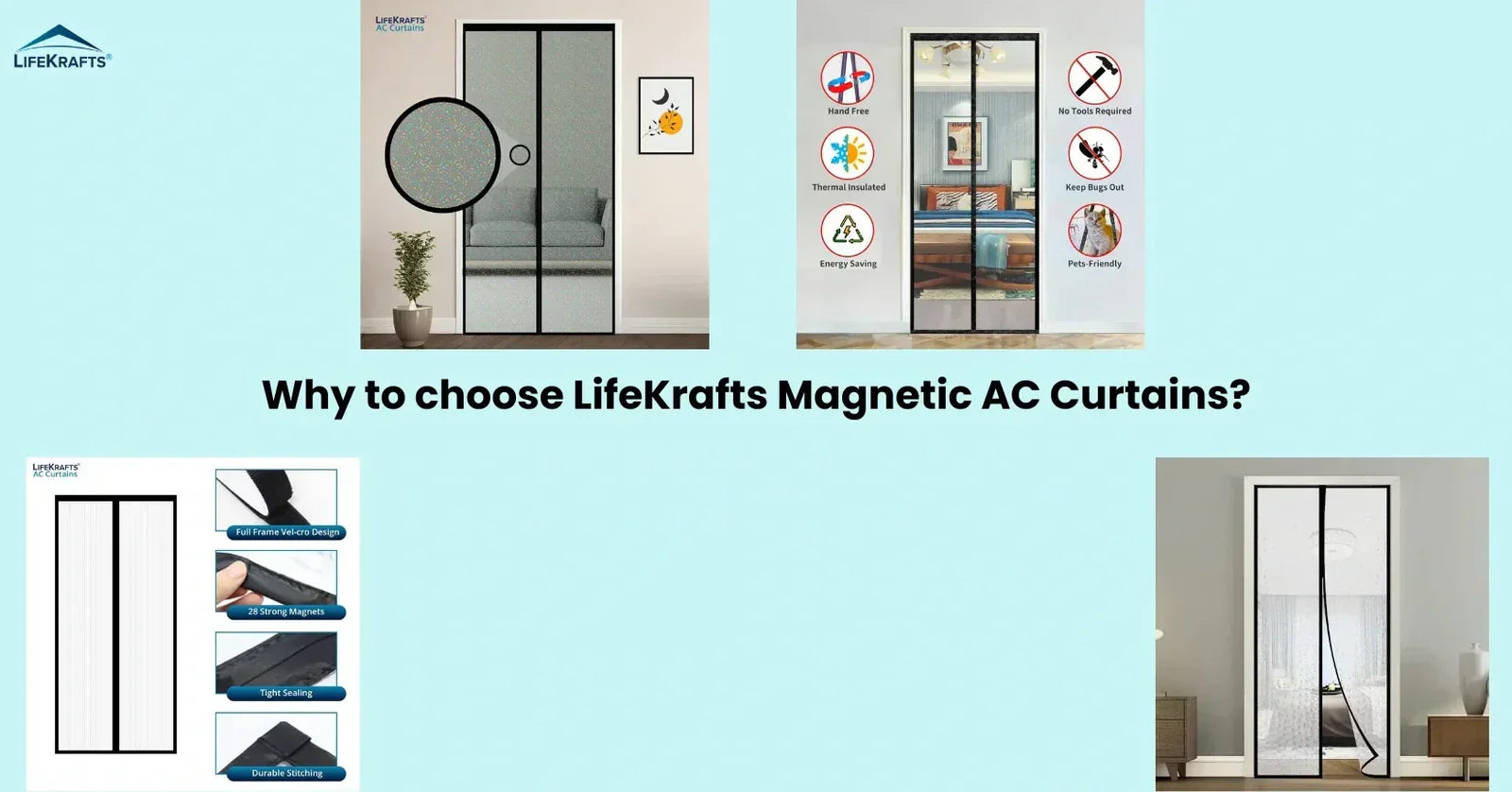 LifeKrafts Magnetic AC Curtains