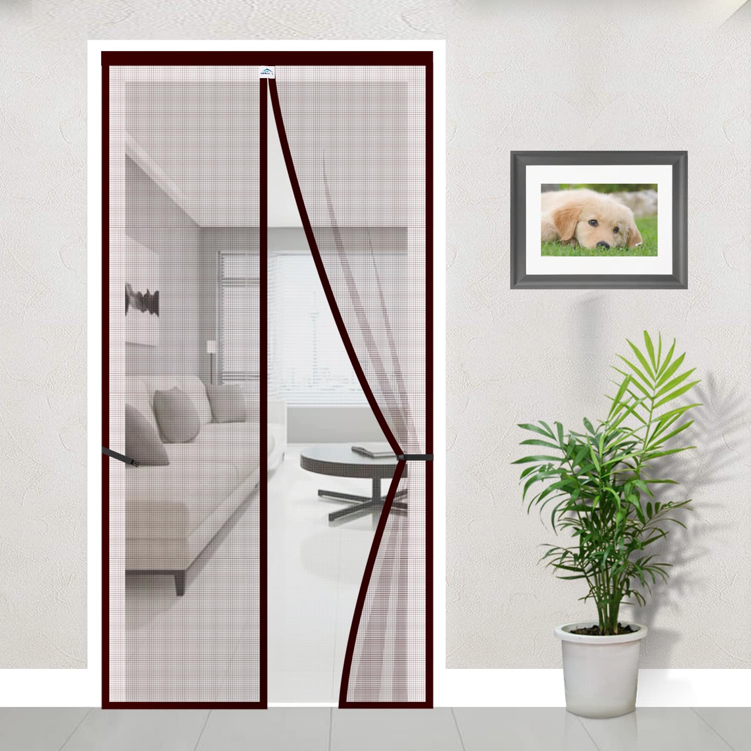 Fiberglass Door Mosquito Net - Brown