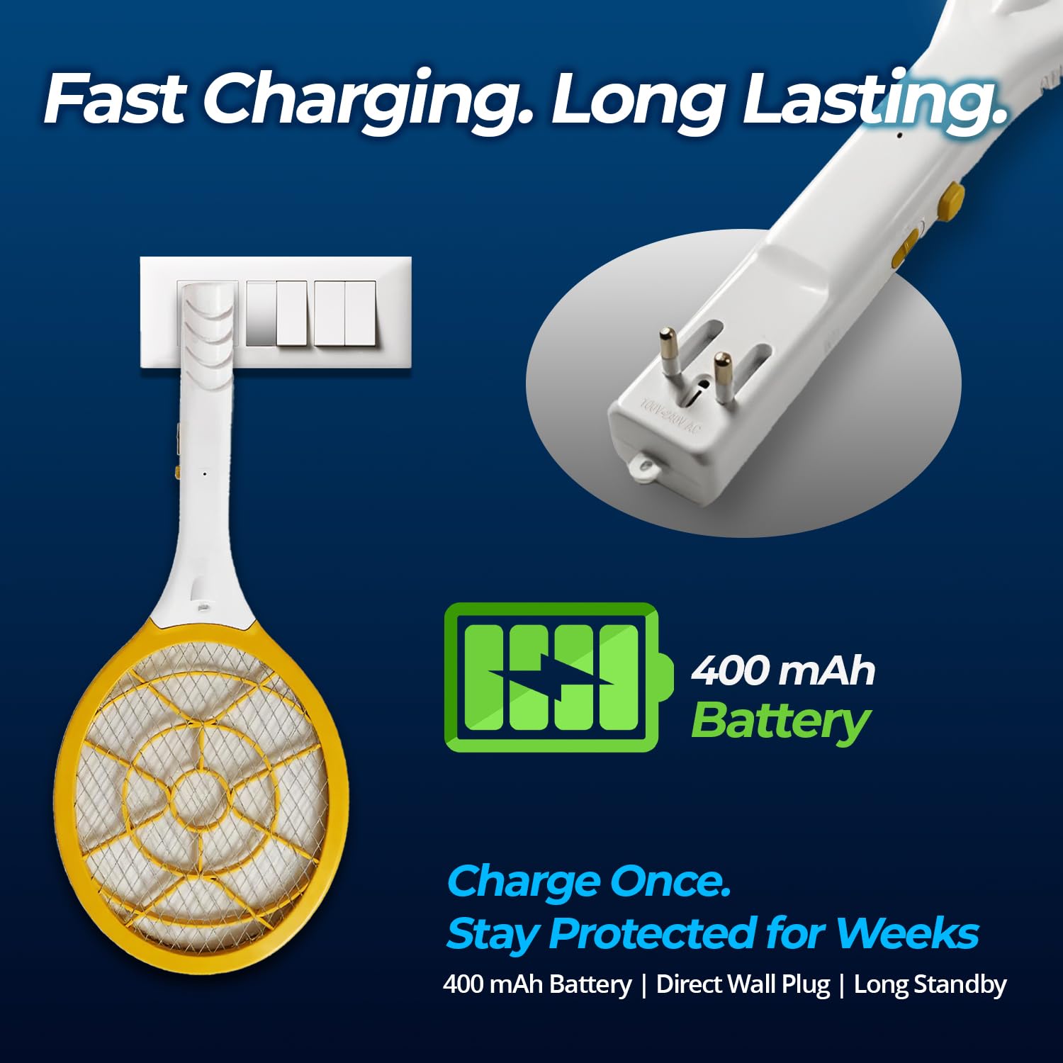 Mosquito Bat -Killer Racket (400mAh) - Yellow