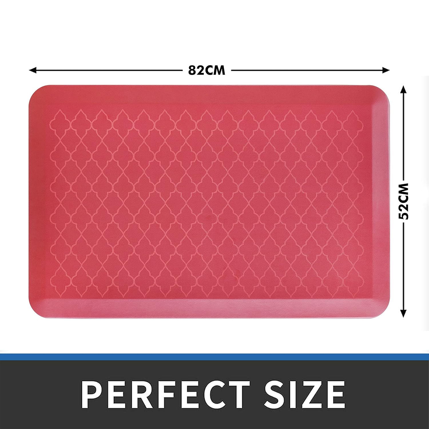 Anti-Fatigue Floor Mat ( Red ) RED WITH DESIGN 82 x 52 CM Red Anti Fatigue mats LifeKrafts