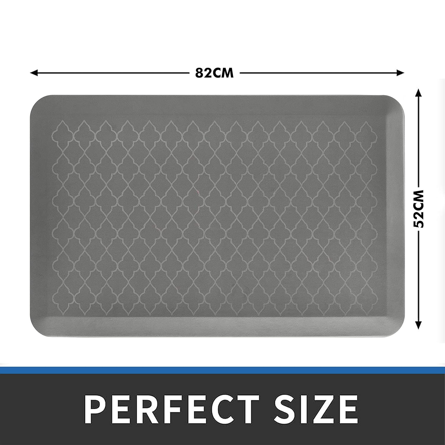 Anti Fatigue Floor Mat ( Grey ) Grey with Design 82 X 52 CM Gray Anti Fatigue mats LifeKrafts