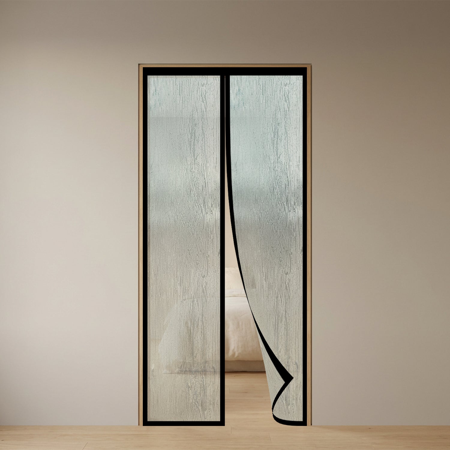 AC Curtain Magnetic - Customizable | Translucent Wood Grain Pattern | LifeKrafts ac curtain custom LifeKrafts