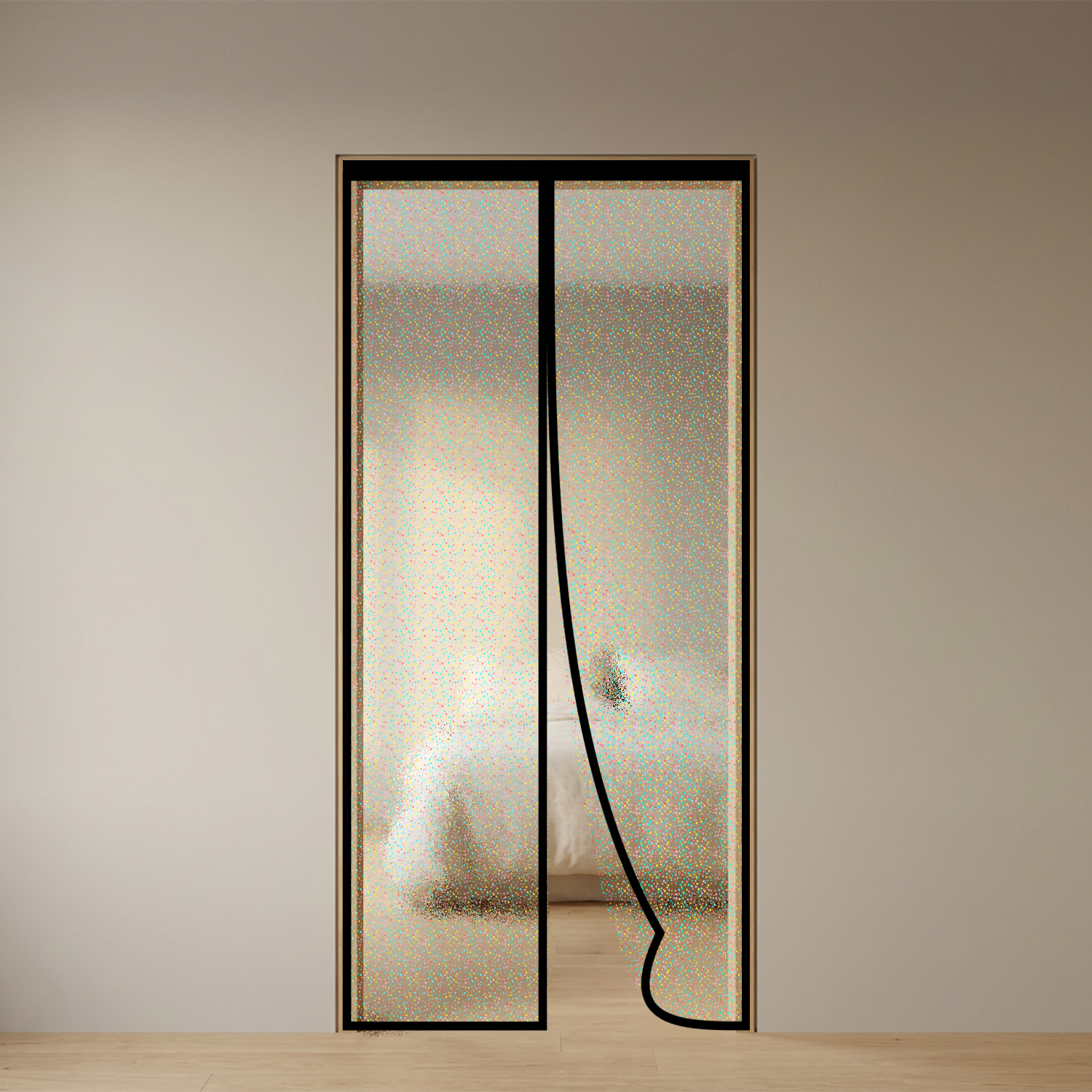 AC Curtain - Magnetic | Glitter Translucent Insulated Thermal | Black | LifeKrafts AC Curtain LifeKrafts