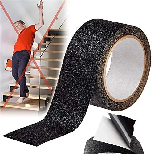 Anti Slip Tape - Tape For Stairs High Traction Abrasive Tape for Slippery Floors, Staircase - Black LifeKrafts