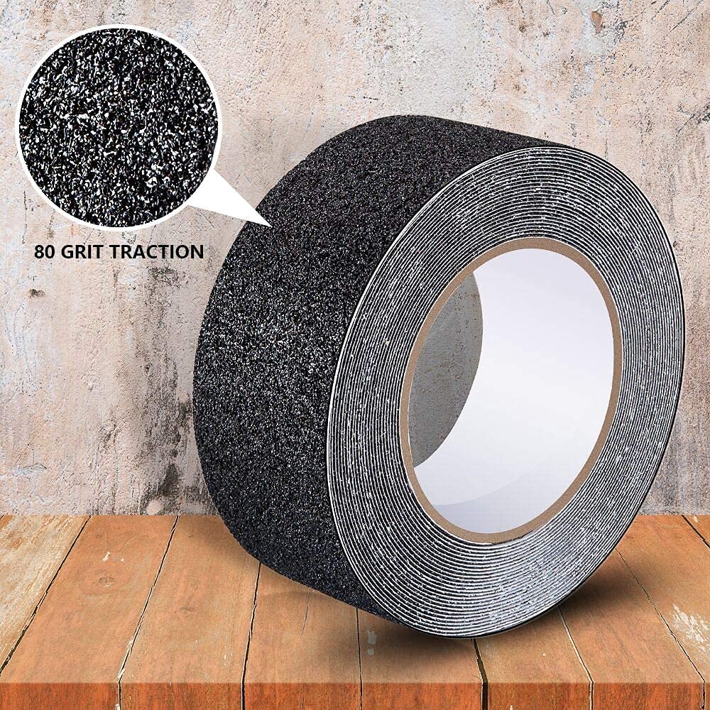 Anti Slip Tape - Tape For Stairs High Traction Abrasive Tape for Slippery Floors, Staircase - Black LifeKrafts