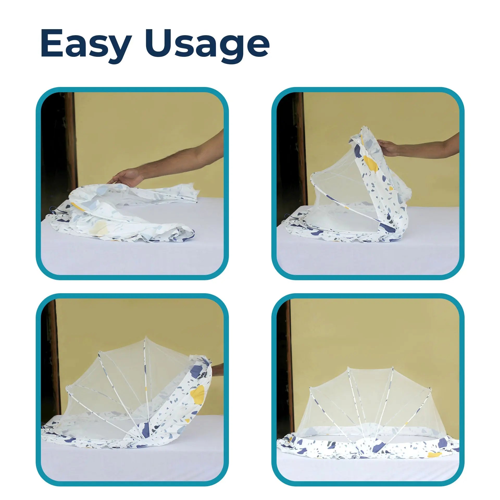 Mosquito Net for baby | Foldable Mosquito Net | 110 x 60 x 55cms | Color Pattern - Lifekrafts baby Mosquito net LifeKrafts