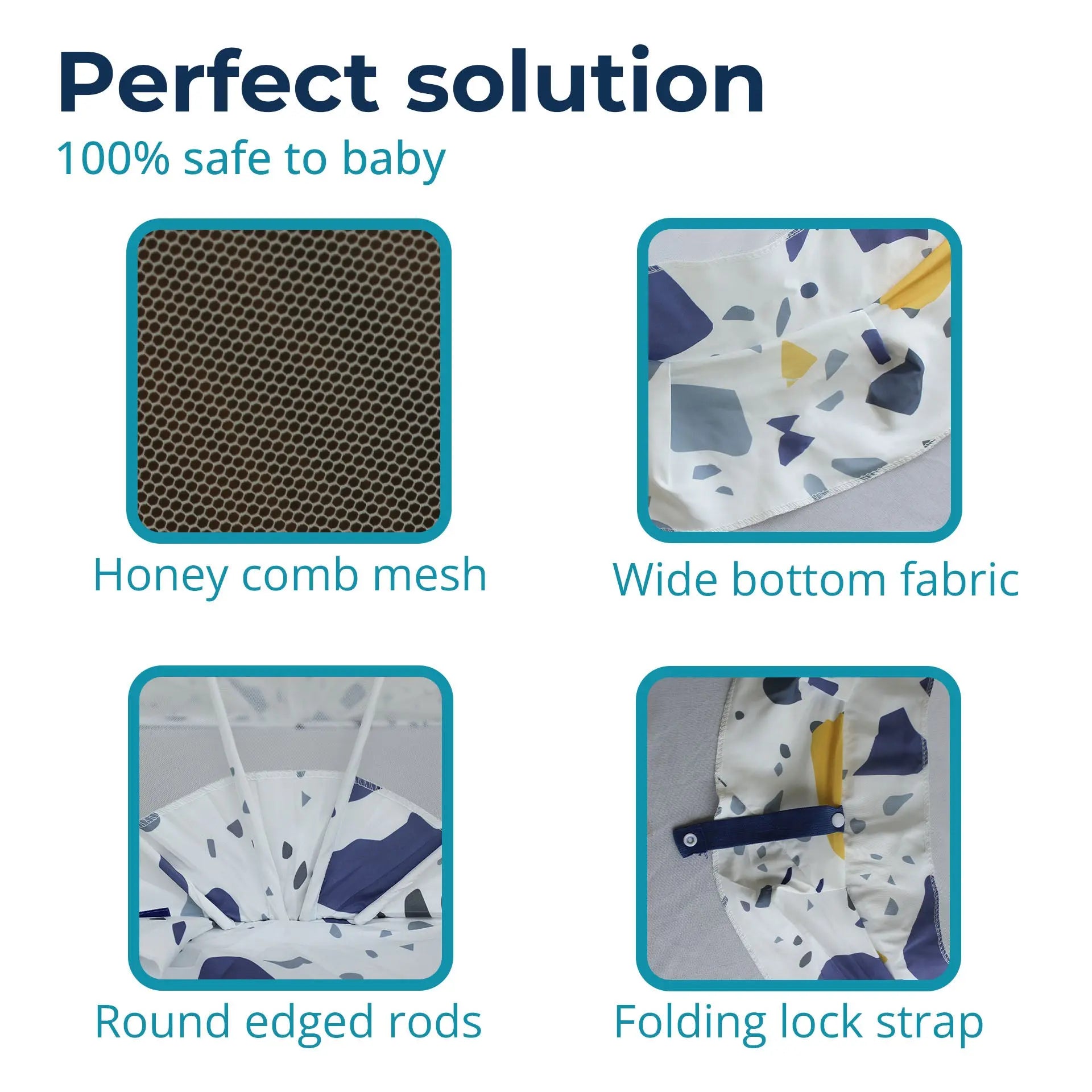 Baby Crib Mosquito Net| 110 x 60 x 55cms | Color Pattern LifeKrafts