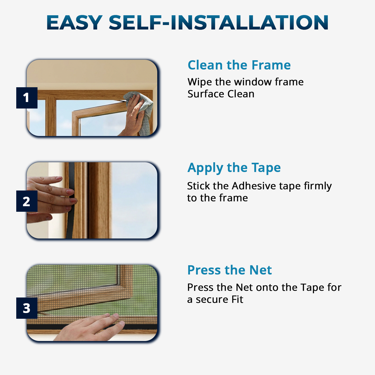 Pre-stitched Window Mosquito Net (Polyester) | - BLACK Mosquito Net Customize LifeKrafts