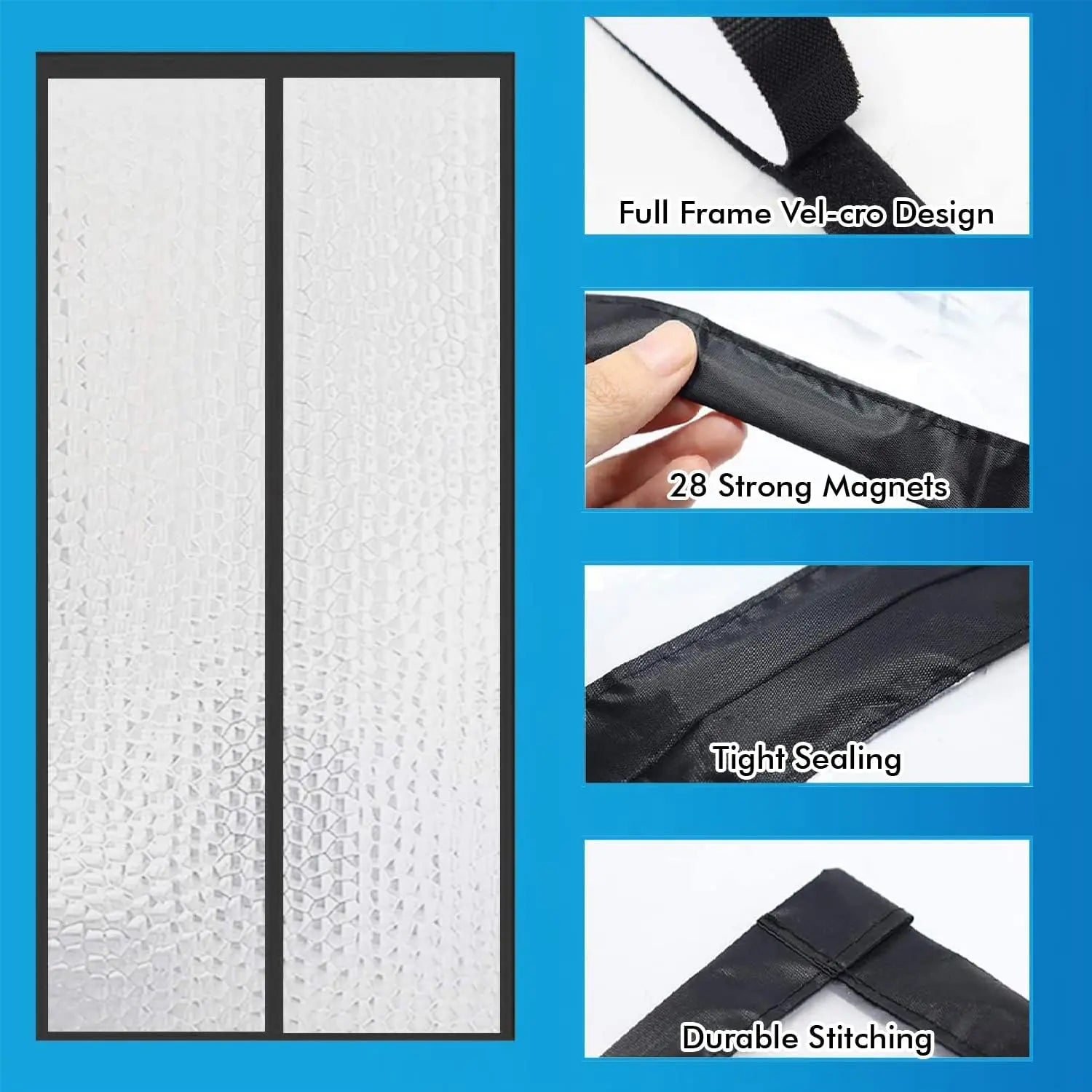 Lifekrafts Customizable Bubble Translucent Insulated Thermal Magnetic Door Curtain, For Air Conditioner Room, Size (Maximum Upto 100Cms Width X 210Cms Height), Black LifeKrafts
