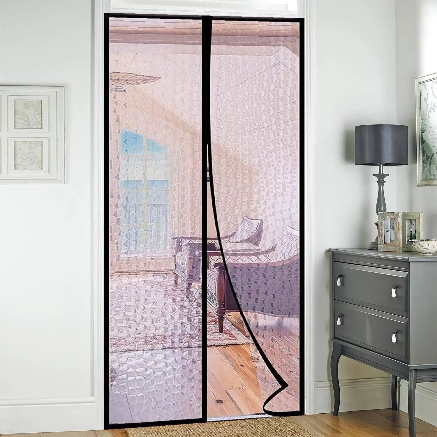 Lifekrafts Customizable Bubble Translucent Insulated Thermal Magnetic Door Curtain, For Air Conditioner Room, Size (Maximum Upto 100Cms Width X 210Cms Height), Black LifeKrafts