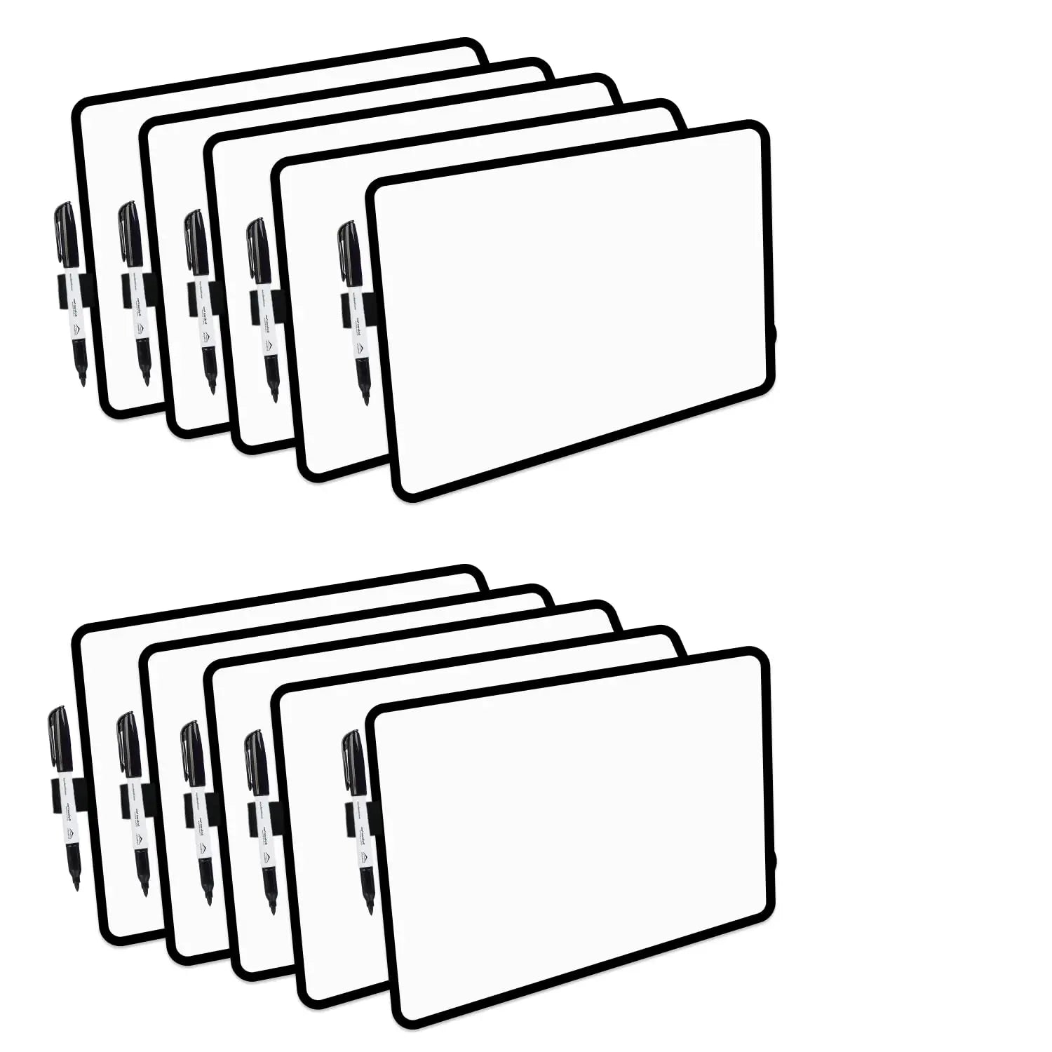 Double-Sided Mini Whiteboards with Black Frame(9x12 inches) Double sided board with a Frame pack of 10 LifeKrafts