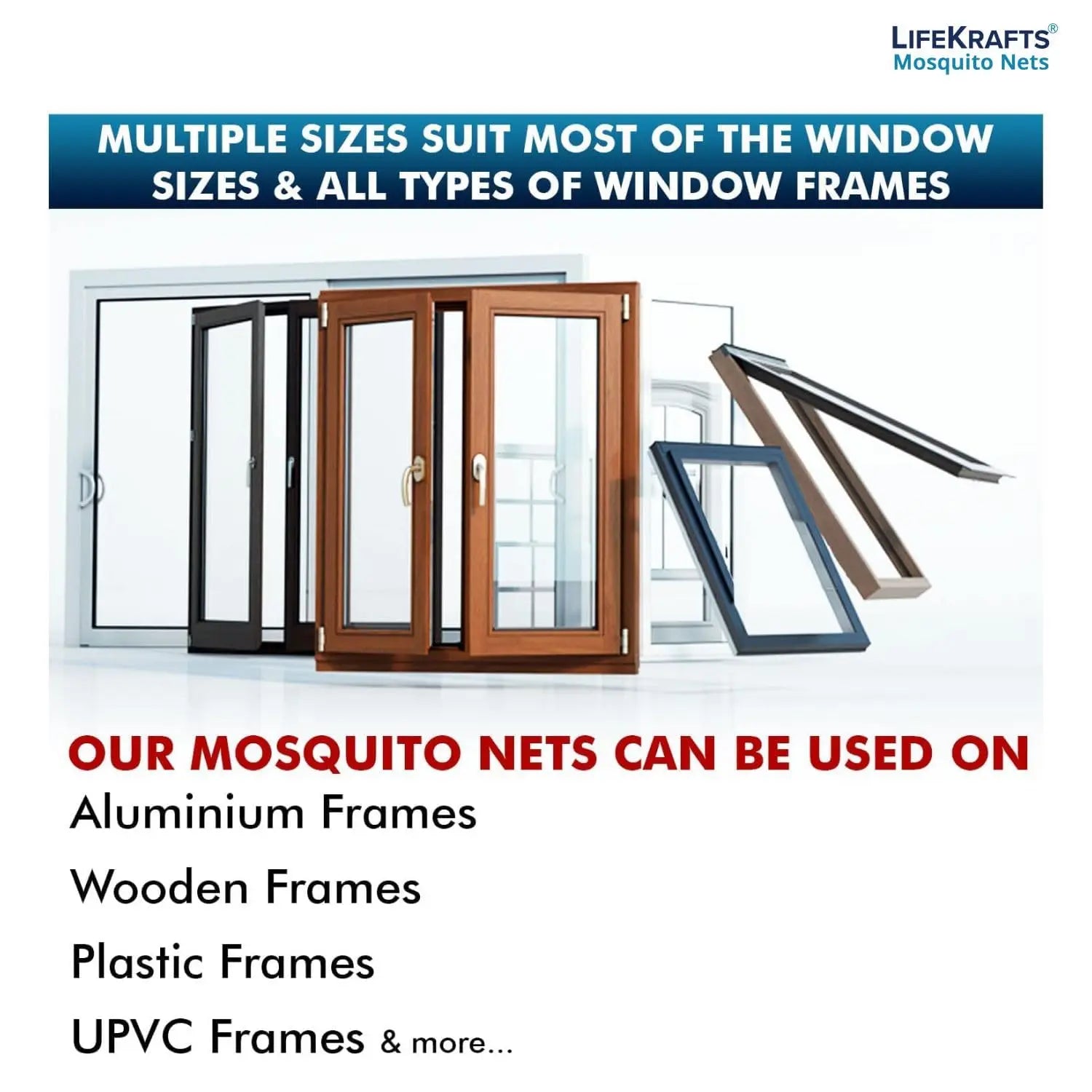 Fiberglass Stitched Window Mosquito Net Curtain, Pre-Stitched to Net - Beige LifeKrafts