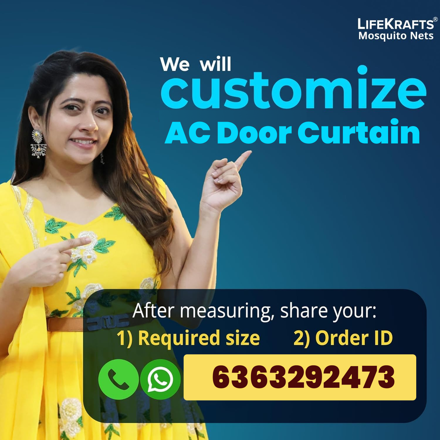 AC Curtain Customizable Clear Glitter Magnetic Thermal Curtain For AC Room- Black LifeKrafts