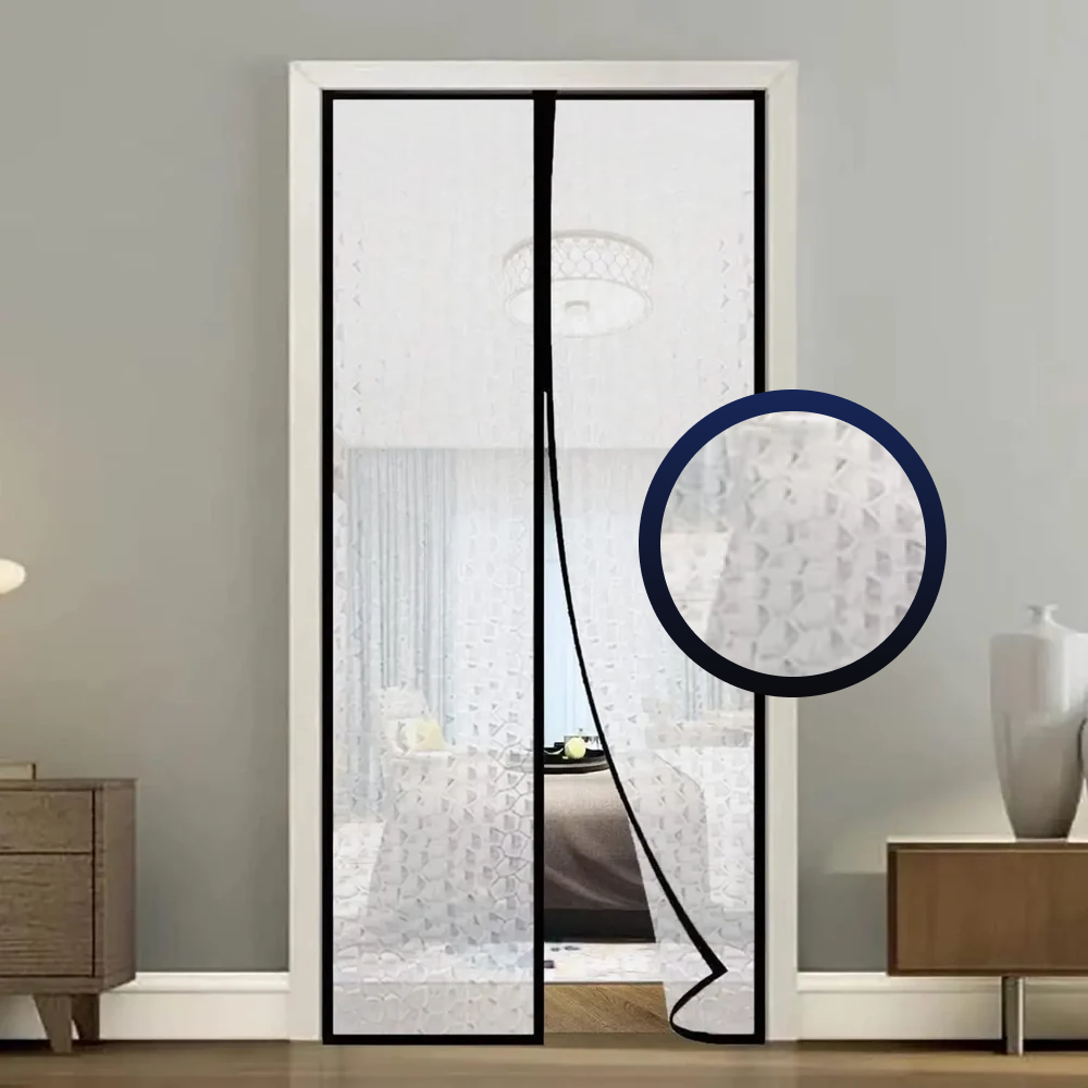 Bubble Translucent Insulated Thermal Magnetic Curtain For AC Room - Black (Standard Sizes) Door net LifeKrafts
