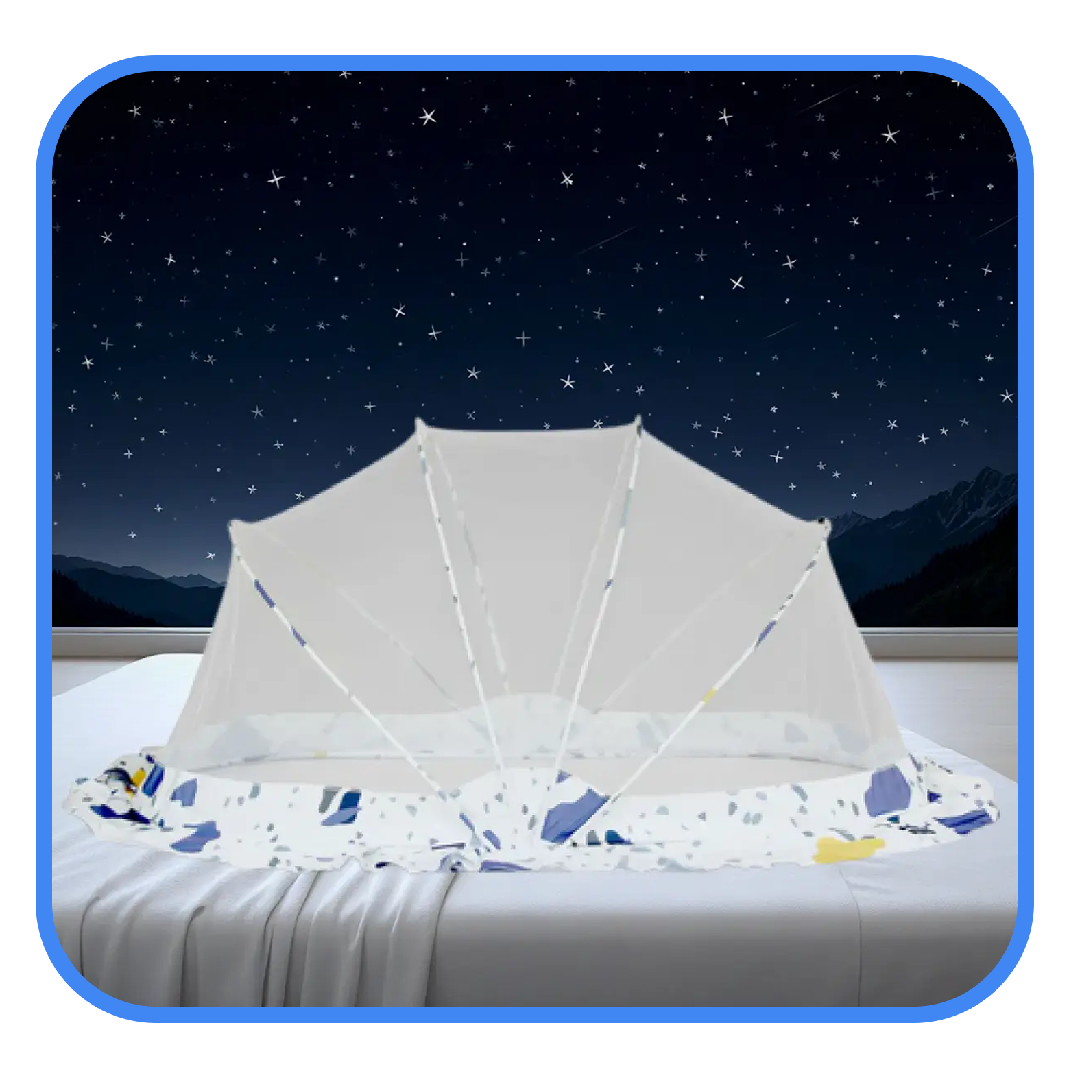 Baby Crib Mosquito Net| 110 x 60 x 55cms | Color Pattern