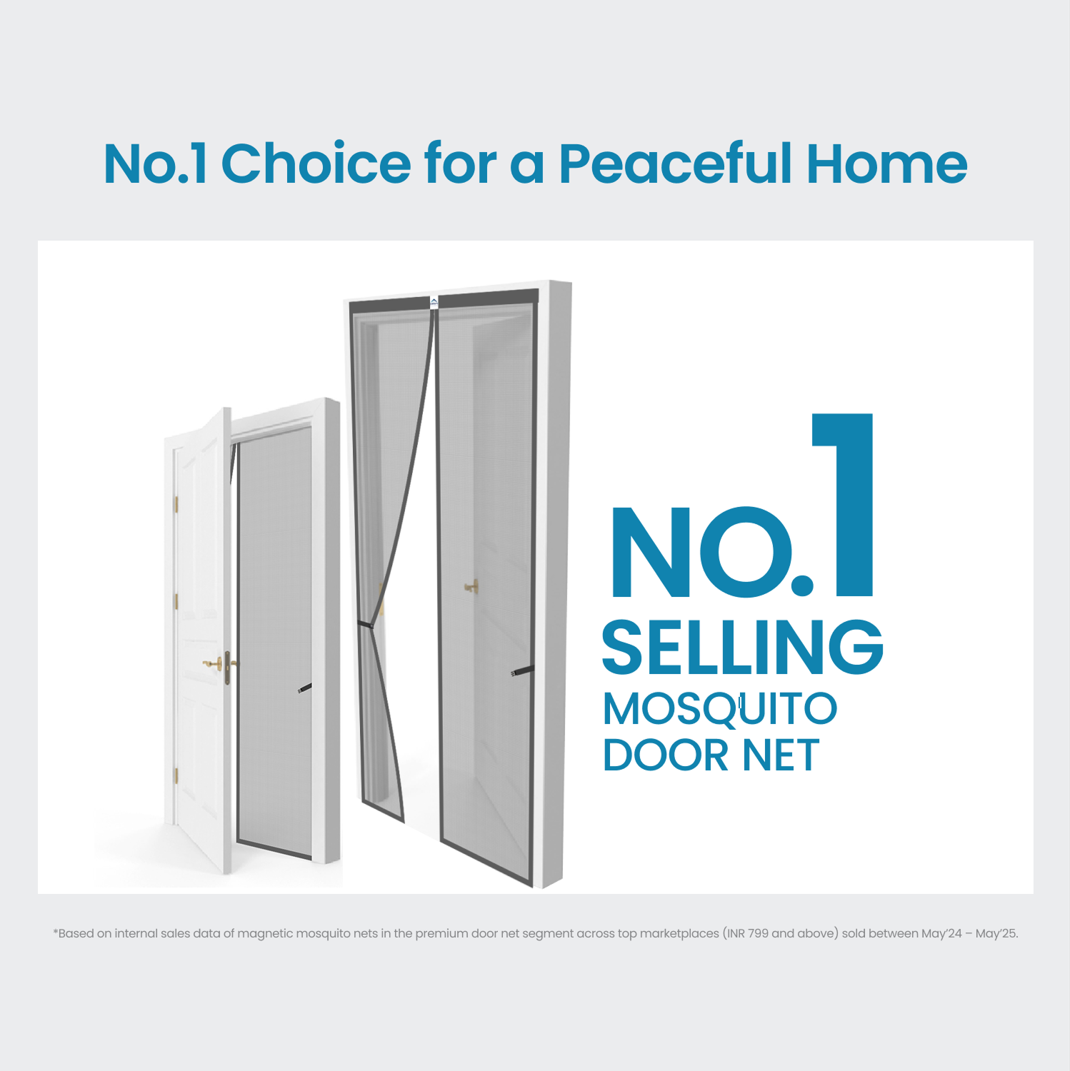 Fiberglass Door Mosquito Net | mosquito net for doors | Grey | - Lifekrafts Mosquito Screen for Door LifeKrafts