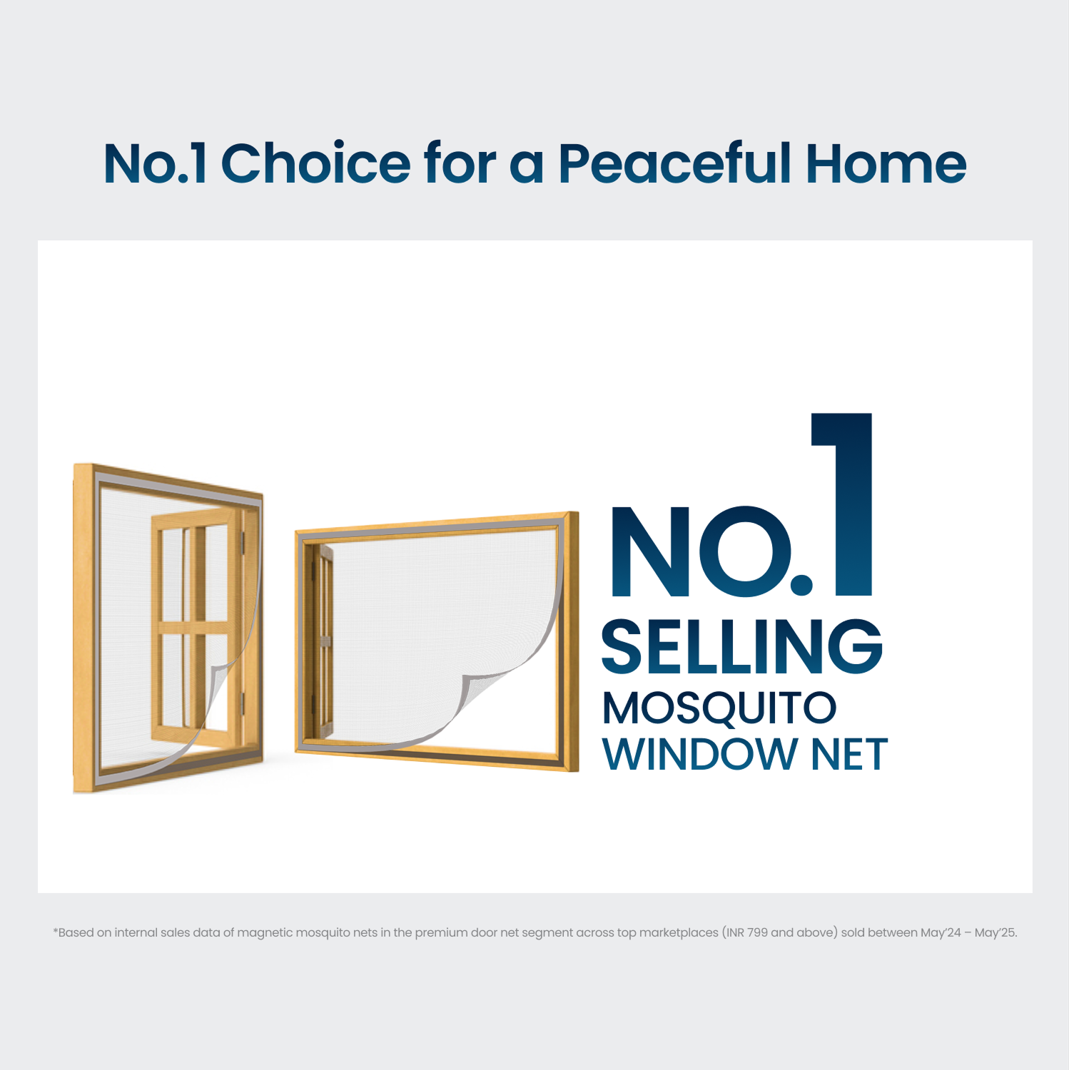 Polyester Window Mosquito Net (Pre-Stitched) | lifekrafts mosquito net for windows | GREY Mosquito Net Customize LifeKrafts