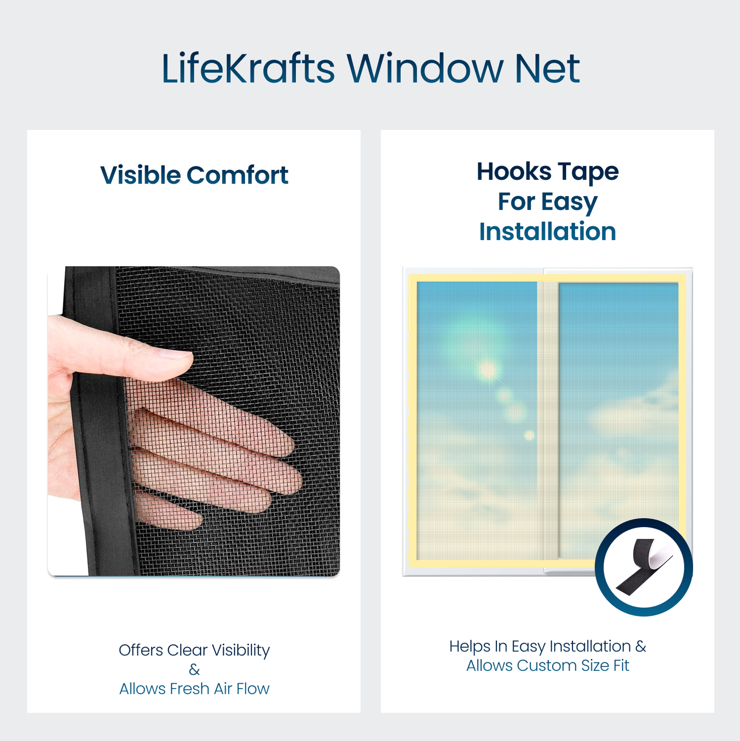 Polyester Window Mosquito Net Curtain, Pre-Stitched- BEIGE