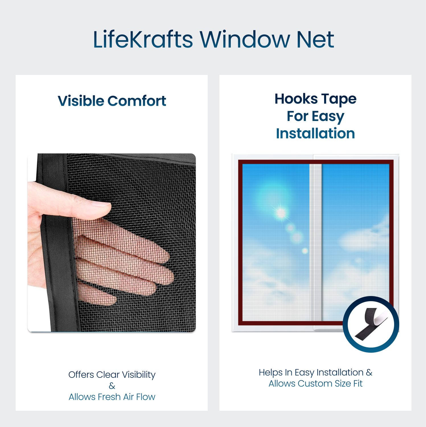 Polyester Window Mosquito Net (Pre-Stitched) | lifekrafts mosquito net for windows | BROWN Mosquito Net Customize LifeKrafts