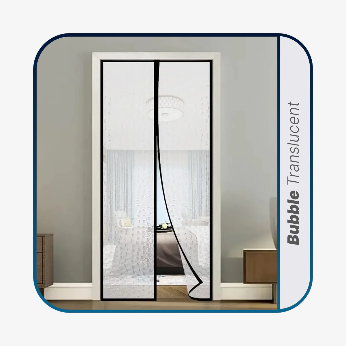 Customizable Bubble Translucent Insulated Thermal Magnetic Curtain For AC Room - Black