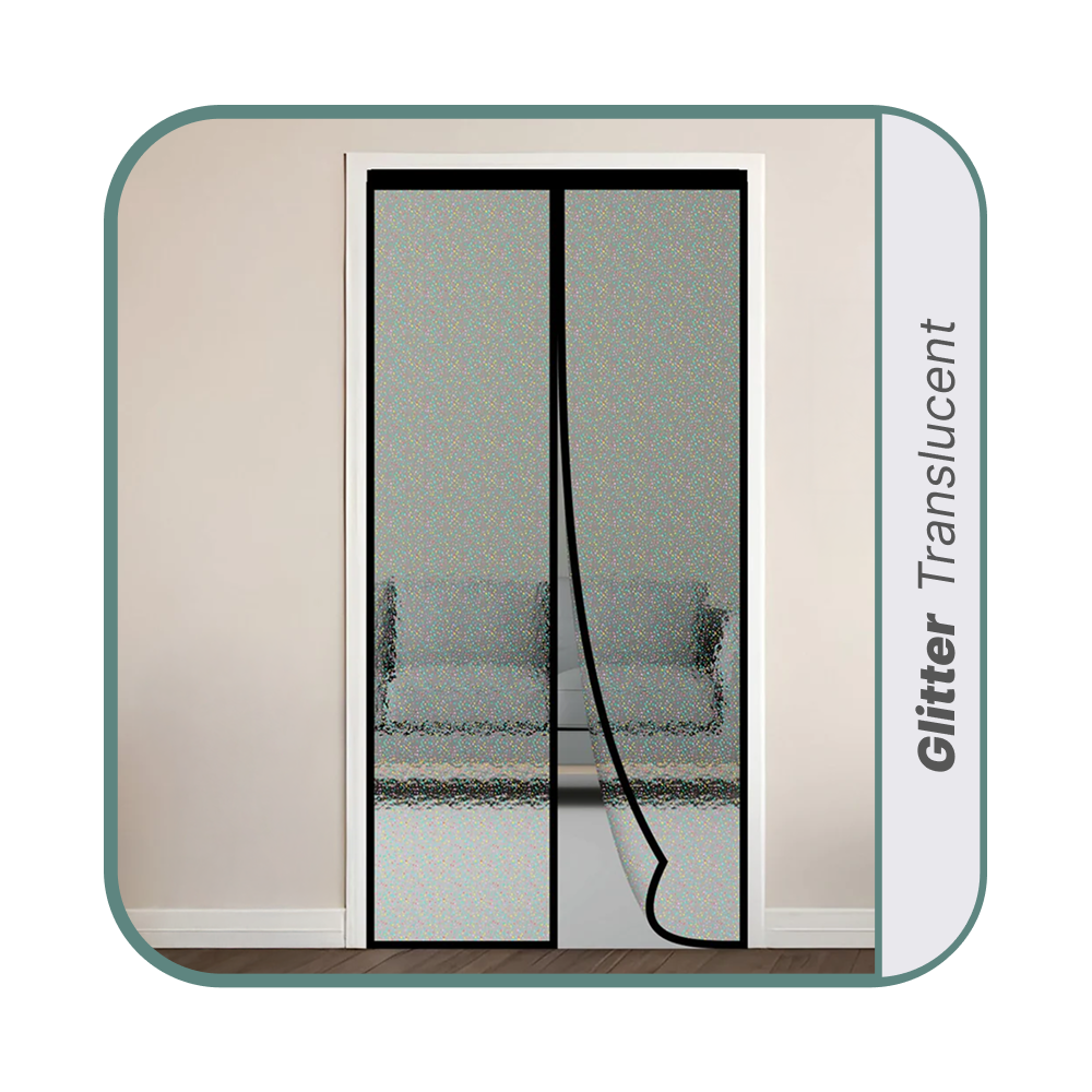 AC Curtain Customizable Clear Glitter Magnetic Thermal Curtain For AC Room- Black
