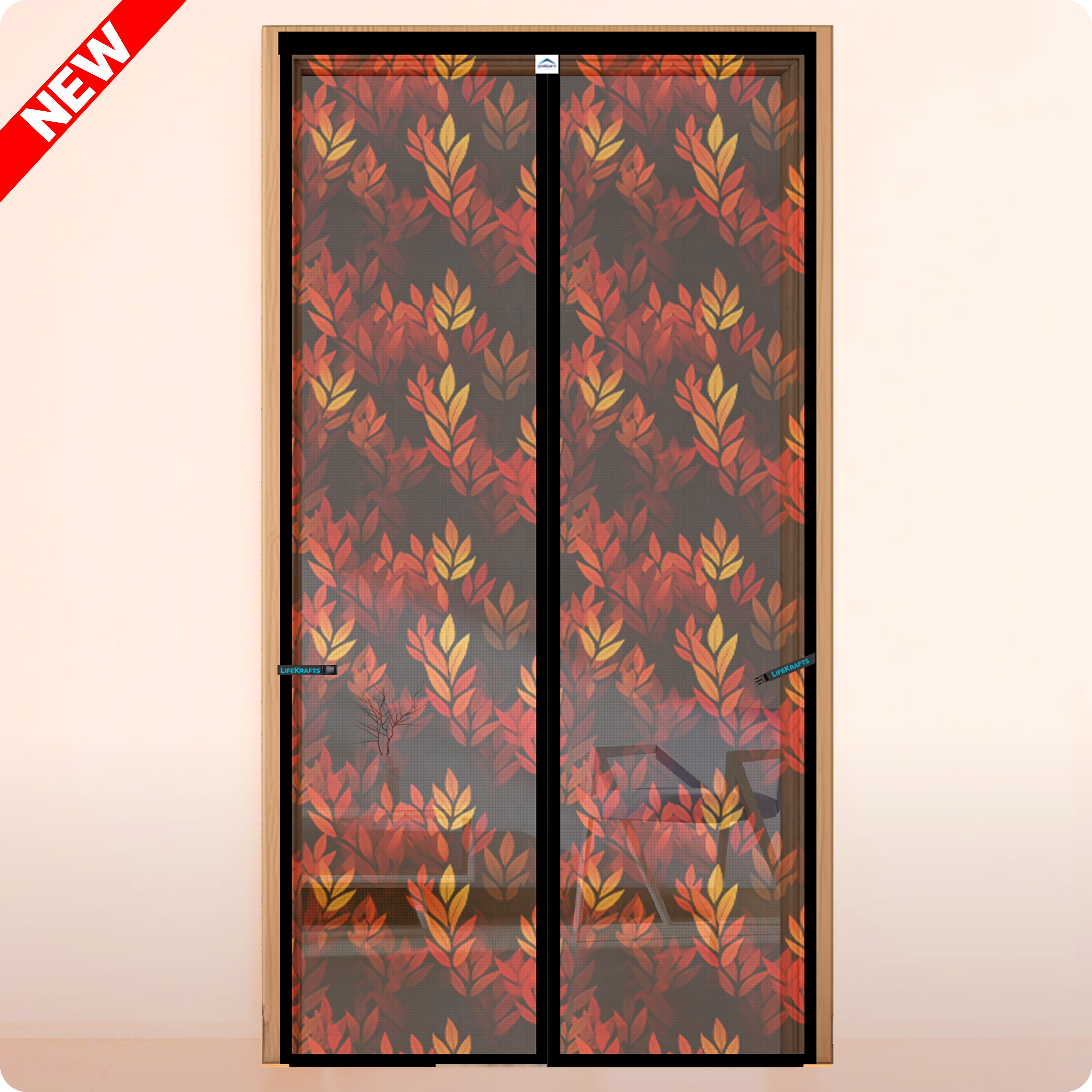 Autumn Leaf Magnetic Door Net - Polyester