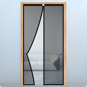 Polyester Magnetic Mosquito Net Curtain for Door - BLACK - LifeKrafts
