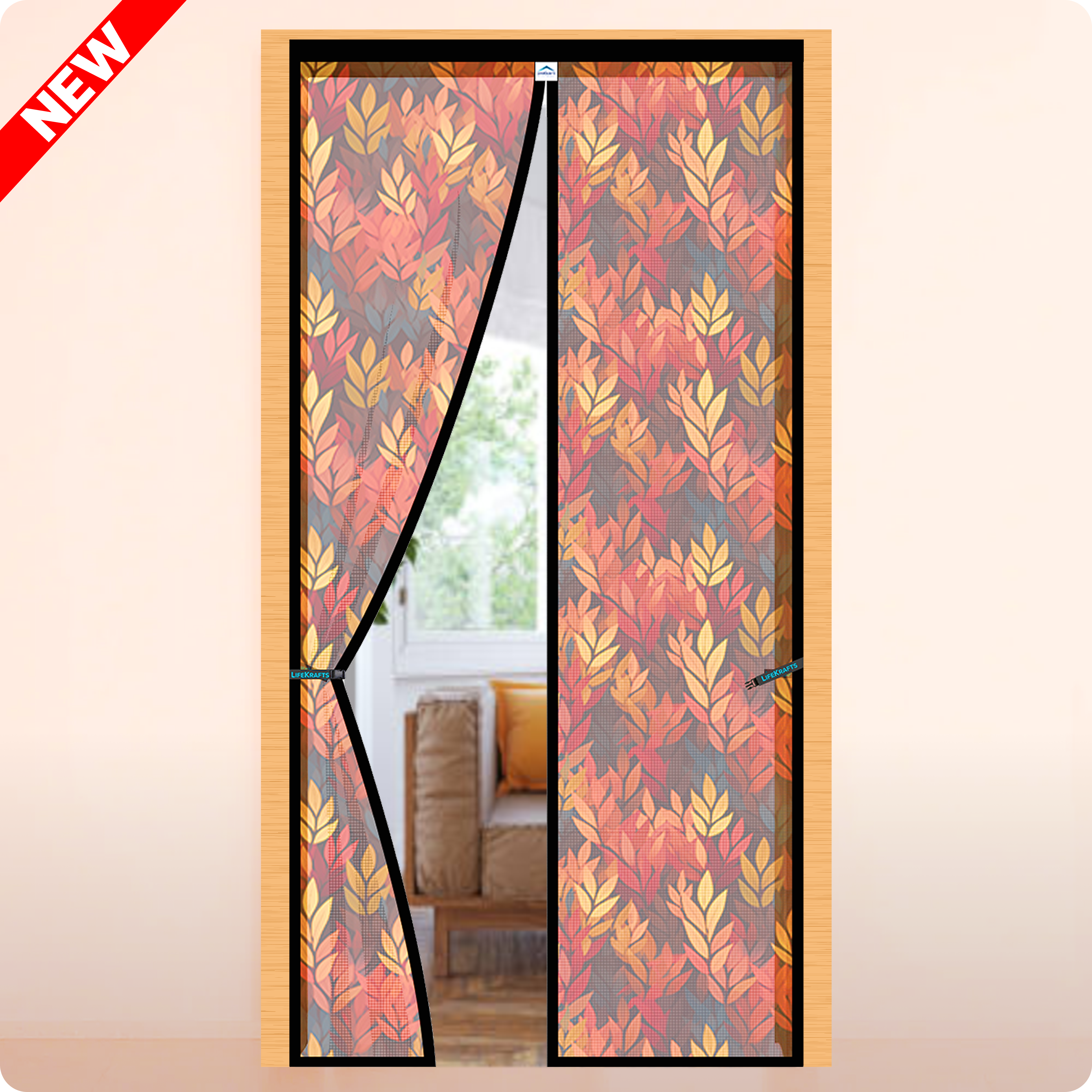 Autumn Leaf Magnetic Door Net - Polyester