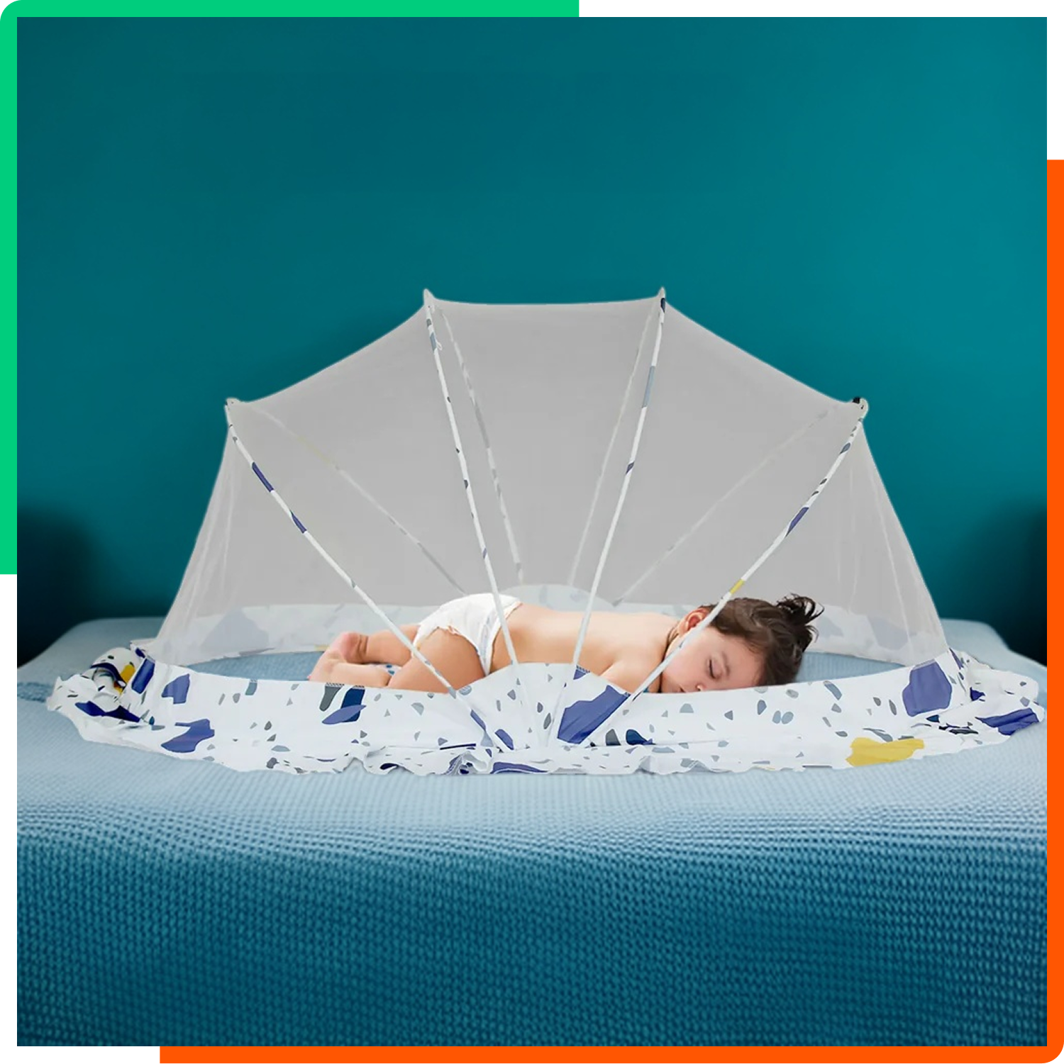 Baby Crib Mosquito Net| 110 x 60 x 55cms | Color Pattern