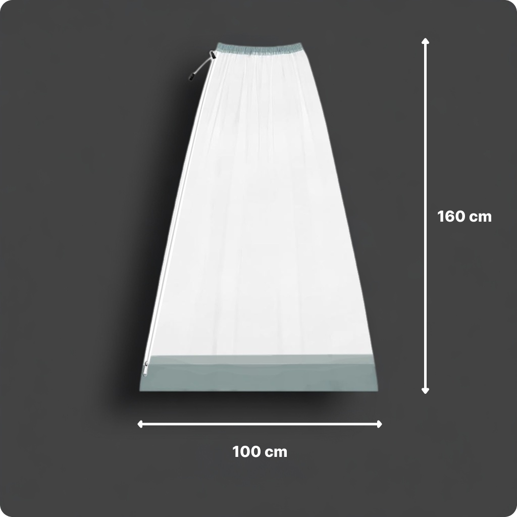 Mosquito Baby Net - Foldable Swing/Jhula Net - 160cm H x 100cm W - WHITE WITH GREEN BORDER LifeKrafts