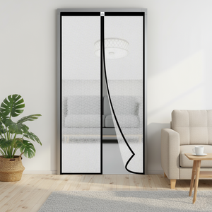 Customizable Bubble Translucent Insulated Thermal Magnetic Curtain For AC Room - Black