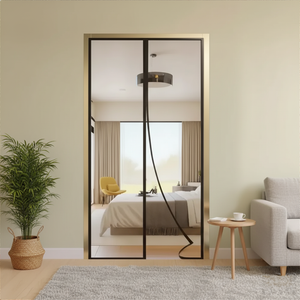 Customizable Transparent Insulated Thermal Magnetic Door Curtain for AC Room- Black