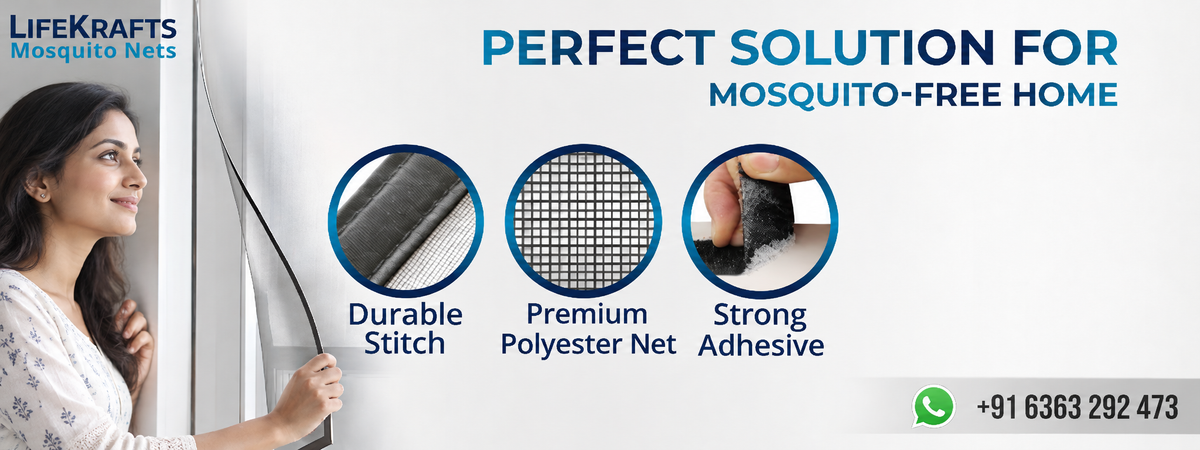 Custom Mosquito Net For Window | Pre-Stitched | Polyester