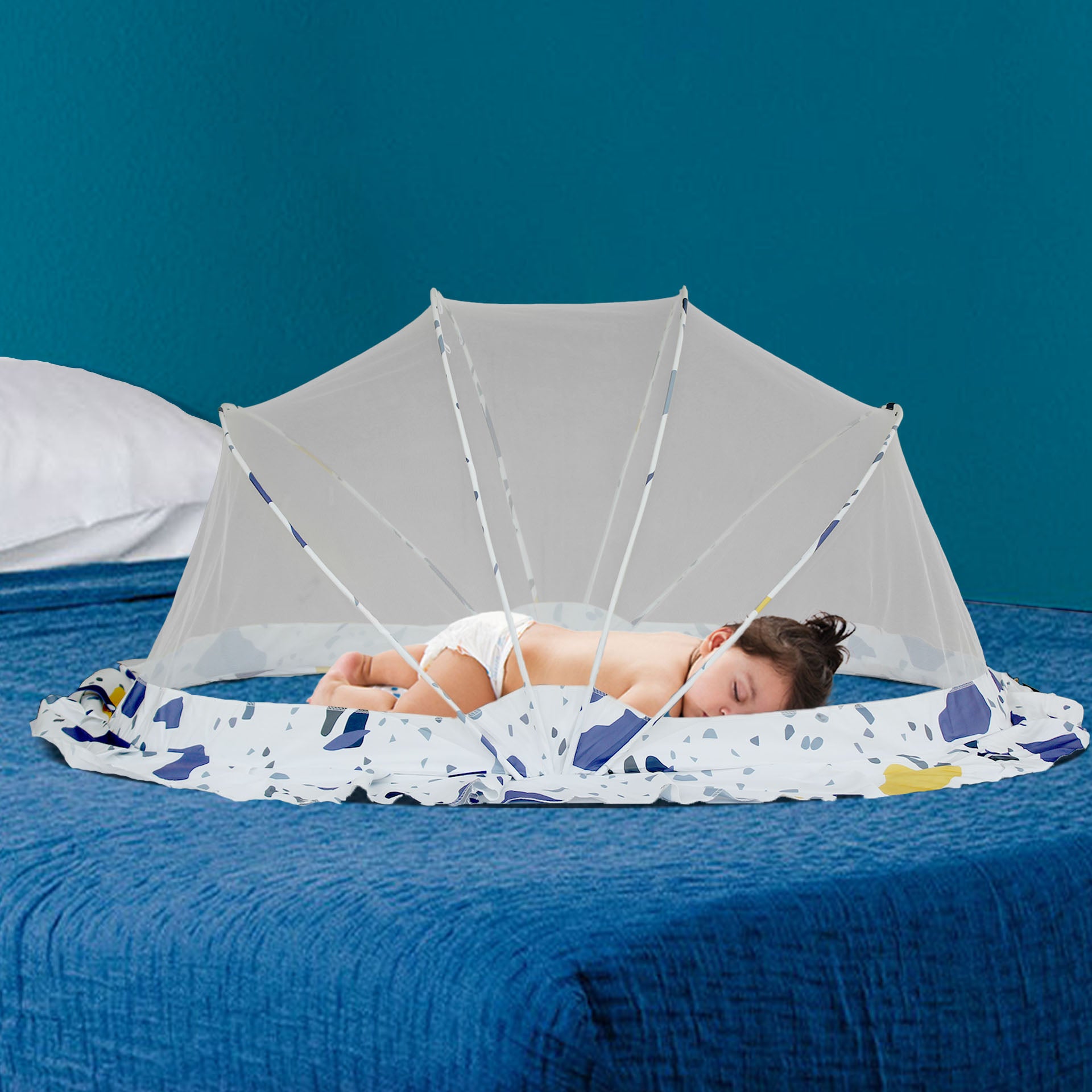 Baby Crib Mosquito Net| 110 x 60 x 55cms |  Color Pattern