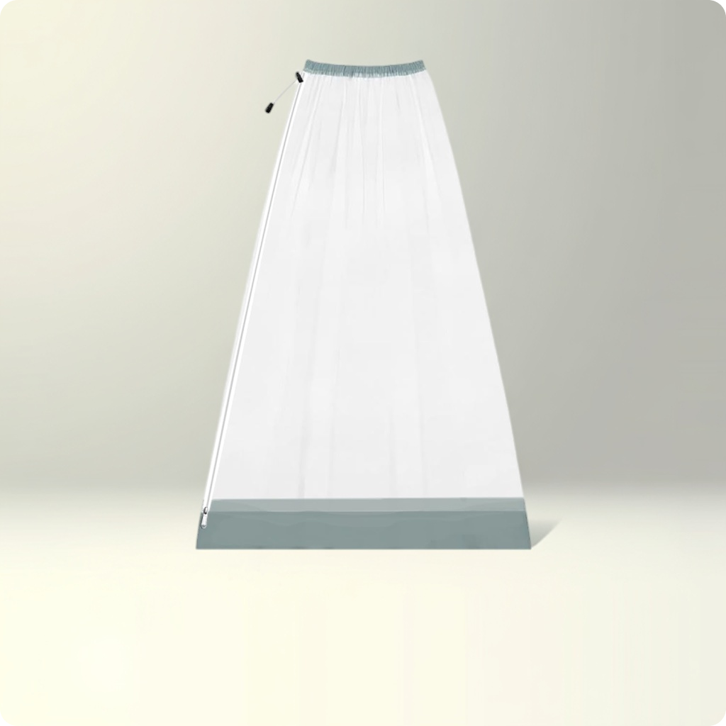 Mosquito Baby Net - Foldable Swing/Jhula Net - 160cm H x 100cm W - WHITE WITH GREEN BORDER LifeKrafts