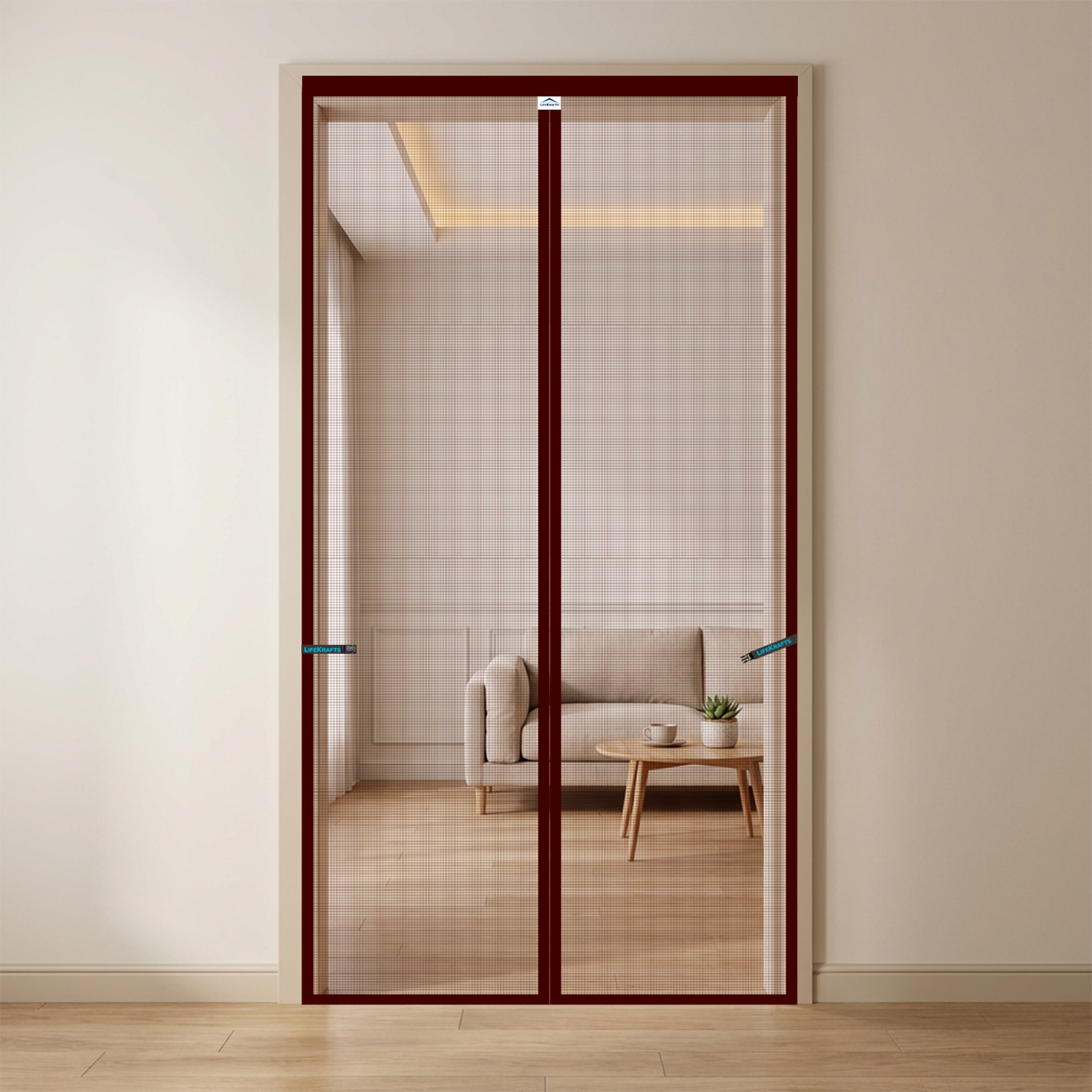 Mosquito Net for Door | Magnetic (Fiberglass) | Brown | LifeKrafts Mosquito Net for Door LifeKrafts