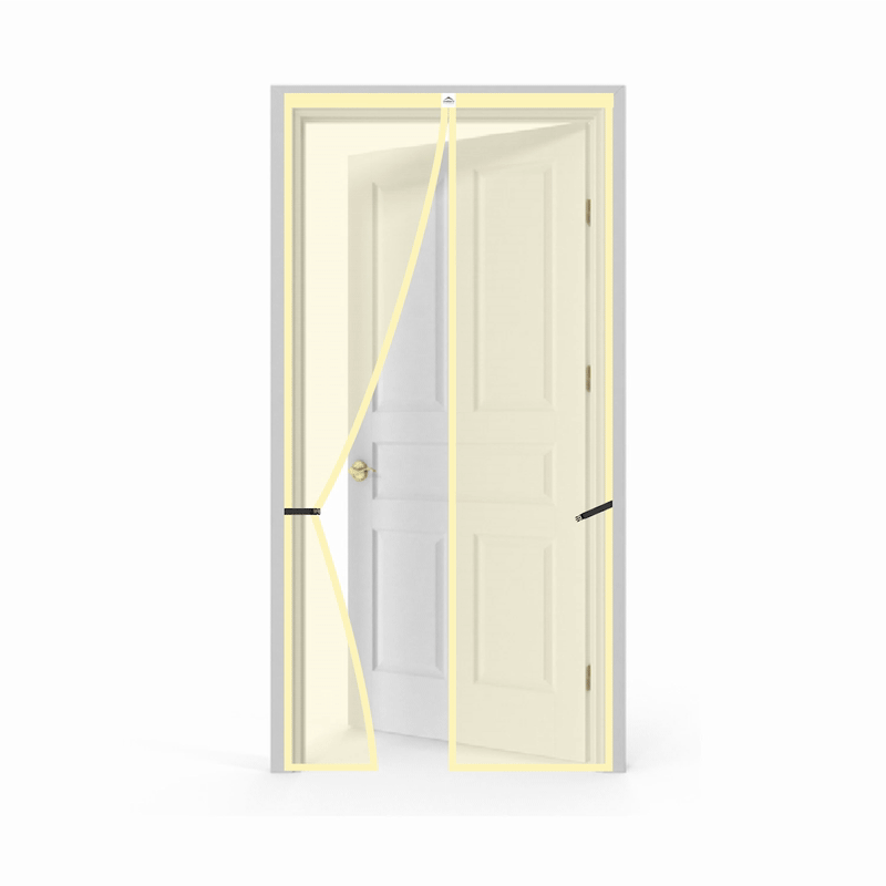 Polyester Magnetic Mosquito Net Curtain for Door - BEIGE Mosquito Screen for Door LifeKrafts