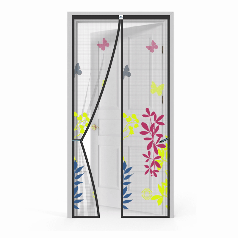 Polyester Door Mosquito Net – Floral Design Mosquito Screen for Door LifeKrafts
