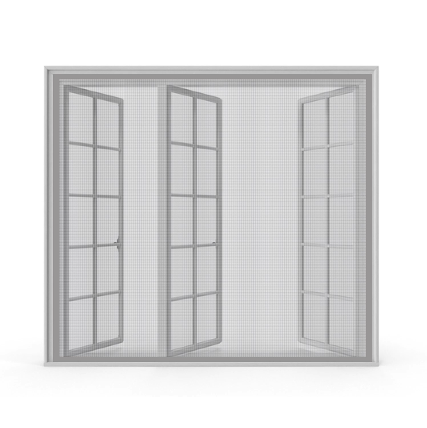 Fiberglass Stitched Window Mosquito Net Curtain, Pre-Stitched to Net - Grey