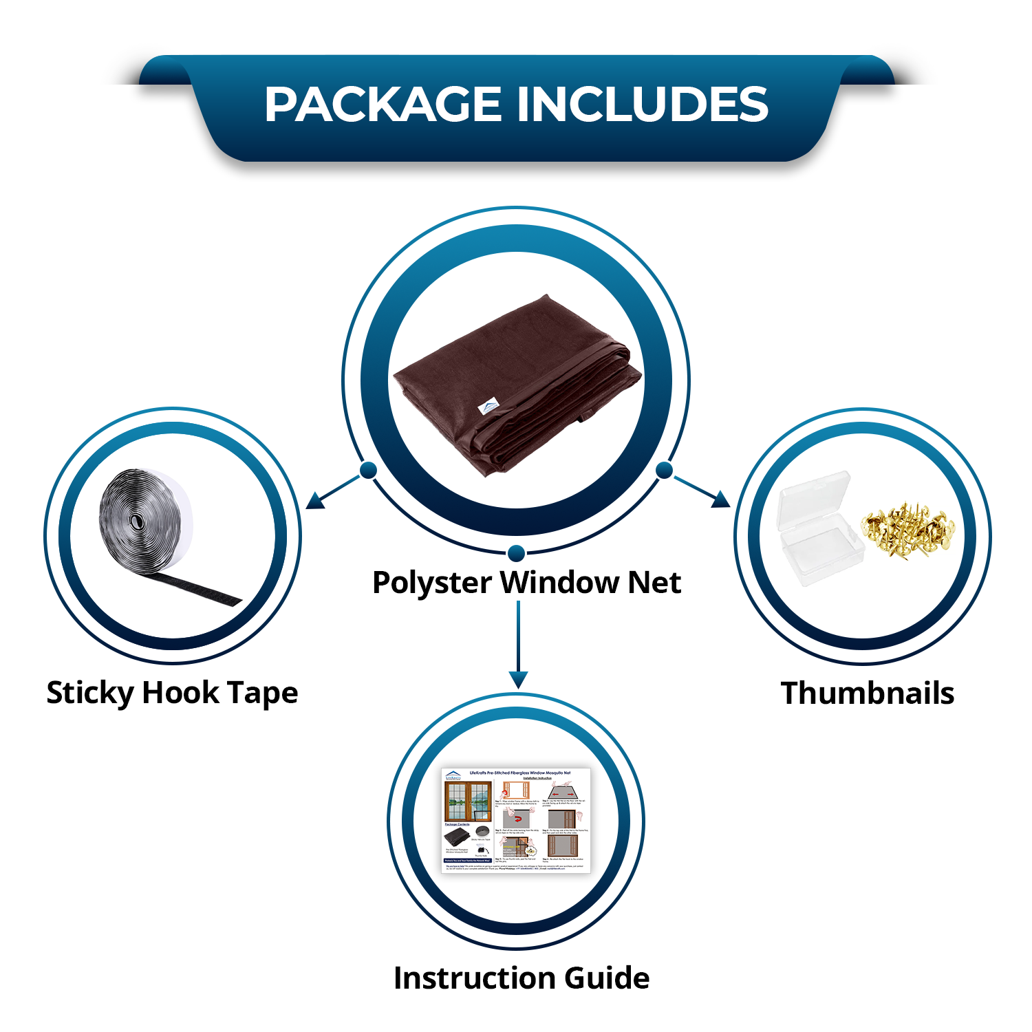 Pre-stitched Window Mosquito Net (Polyester) | - GREY Mosquito Net Customize LifeKrafts