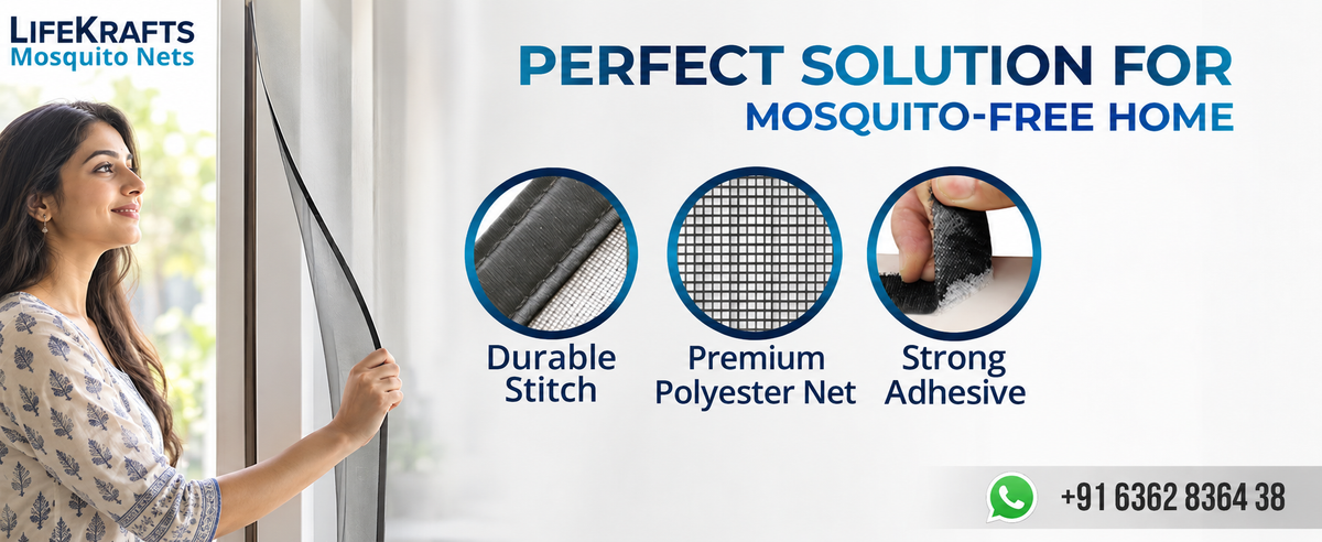 Custom Mosquito Net For Window | Pre-Stitched | Fiberglass