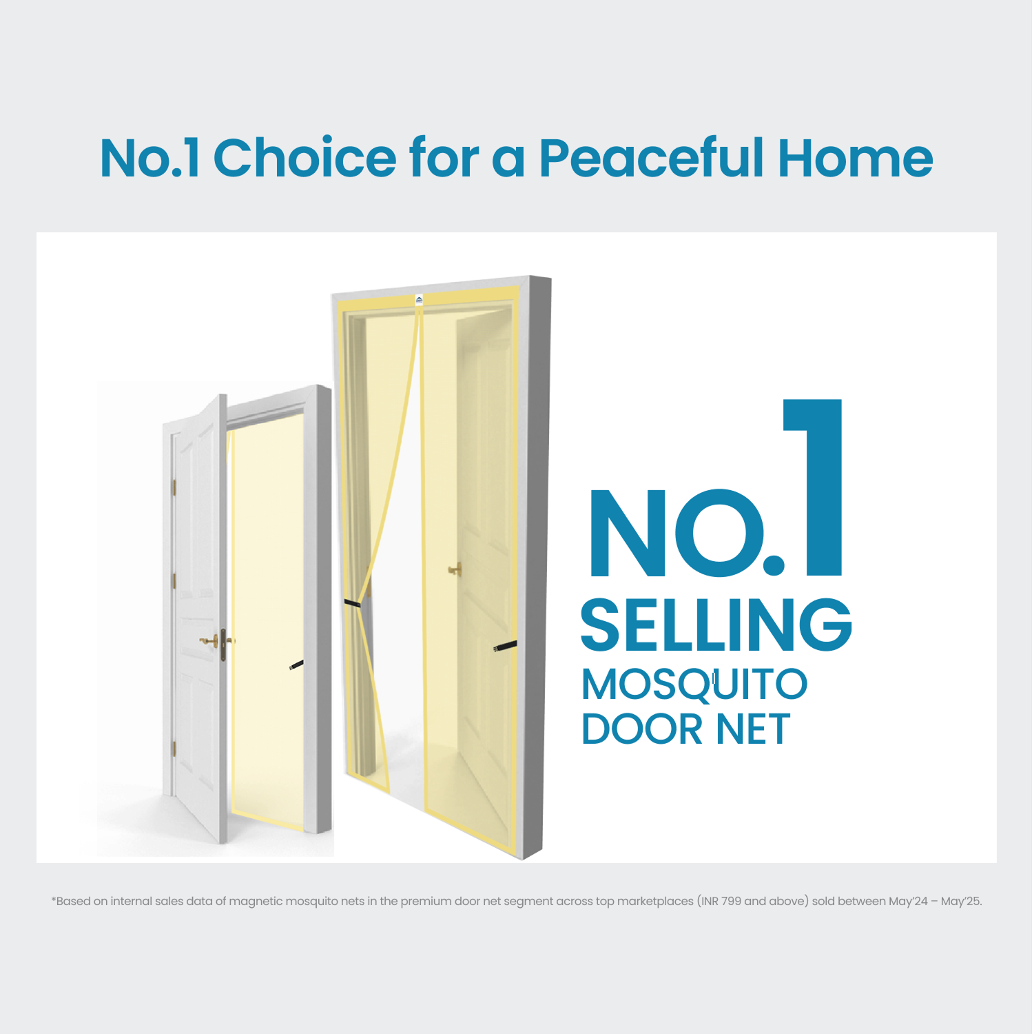 Polyester Magnetic Mosquito Net Curtain for Door - BEIGE Mosquito Screen for Door LifeKrafts