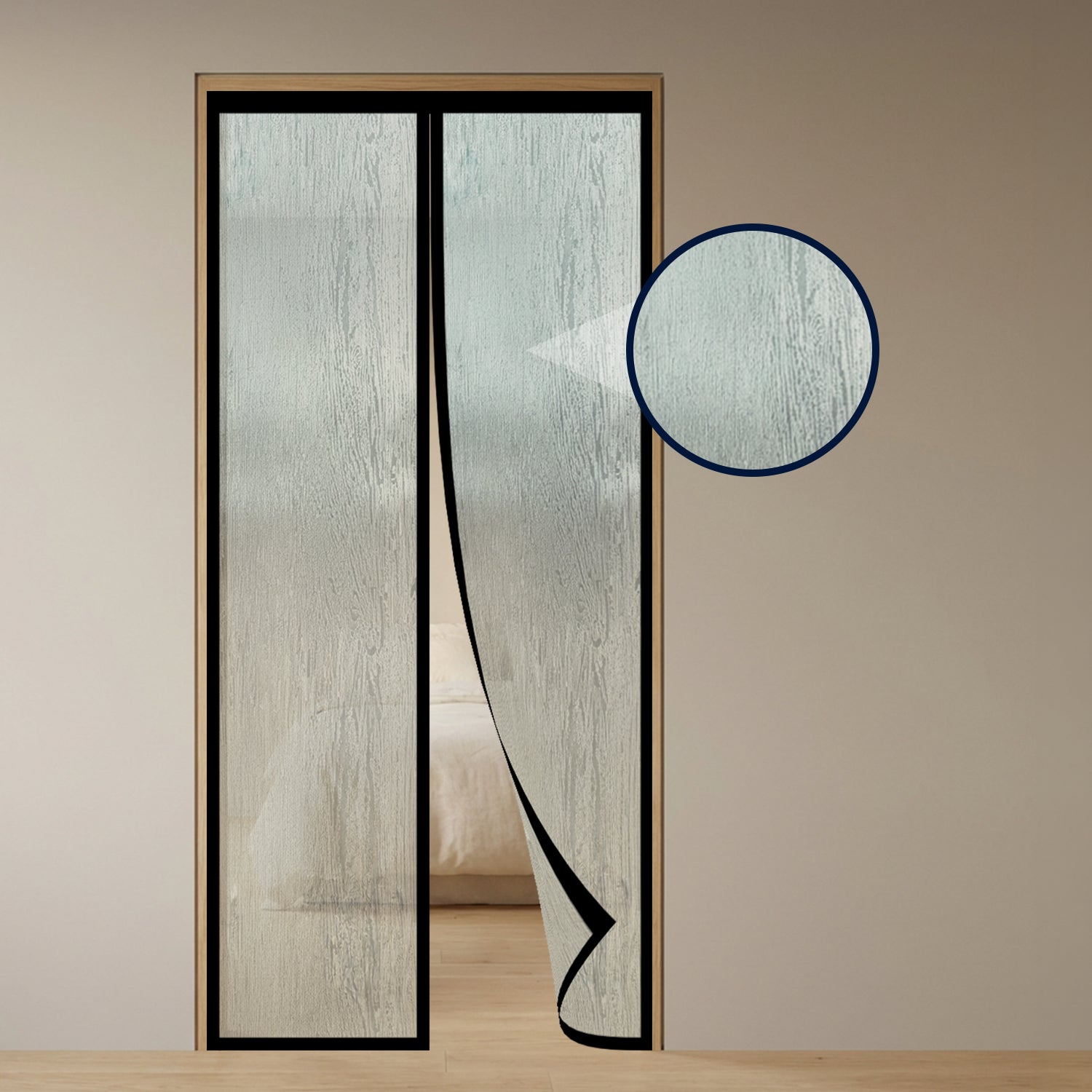 AC Curtain Magnetic - Customizable | Translucent Wood Grain Pattern | LifeKrafts ac curtain custom LifeKrafts