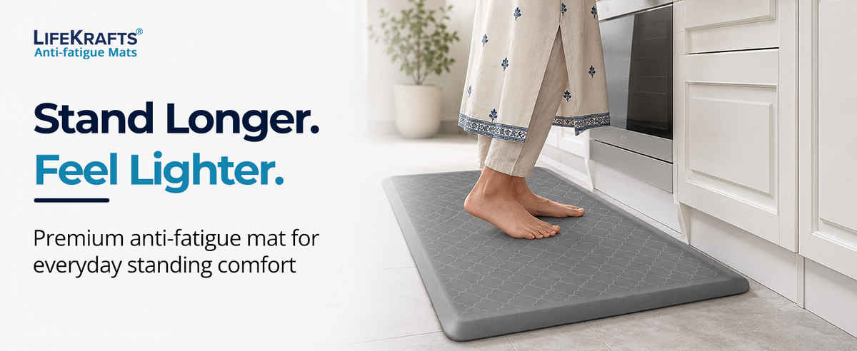 Anti-Fatigue Floor Mat | Dark Brown-(with/without)Design | LifeKrafts