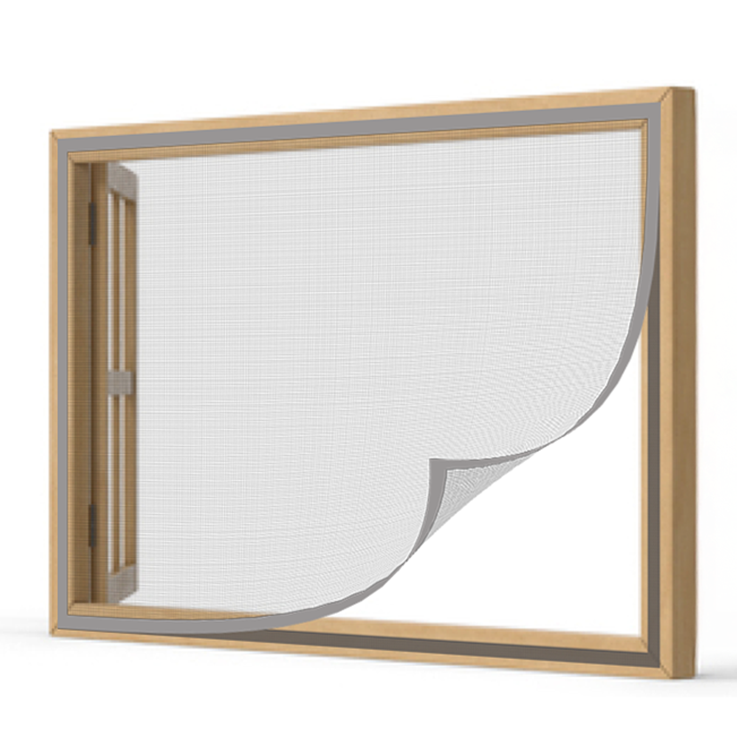 Polyester Window Mosquito Net Curtain, Pre-Stitched - GREY