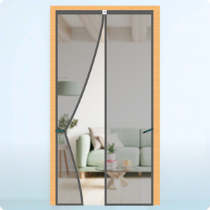 Polyester Magnetic Mosquito Net Curtain for Door - GREY