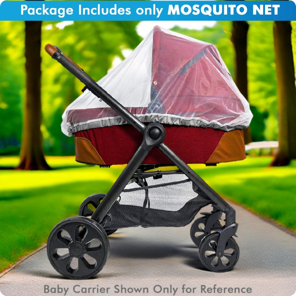 Mosquito Net for Baby Carriers, Stroller, Car Seats, Cradles. 29x21 Inch White Color.