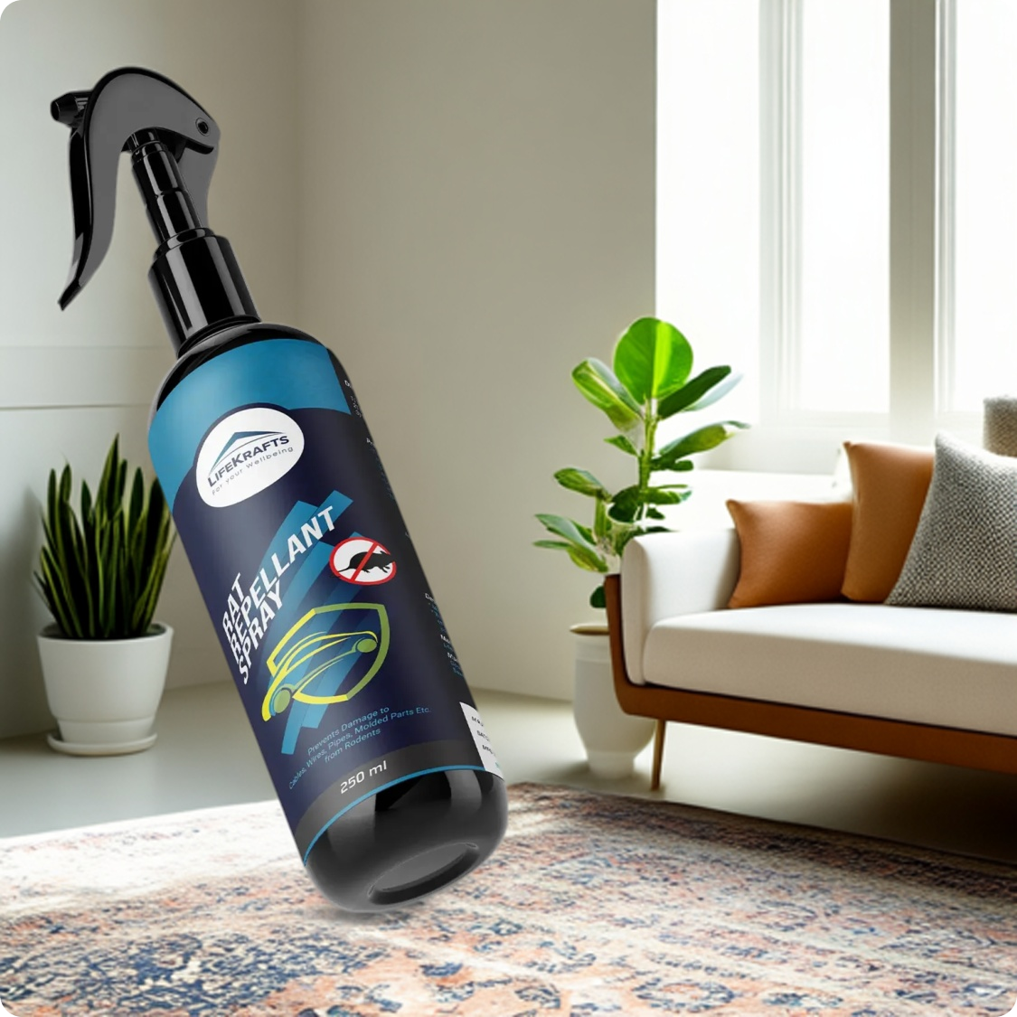 Rat Repellent Spray for Cars - Highly Effective (250ml, Pack of 1)