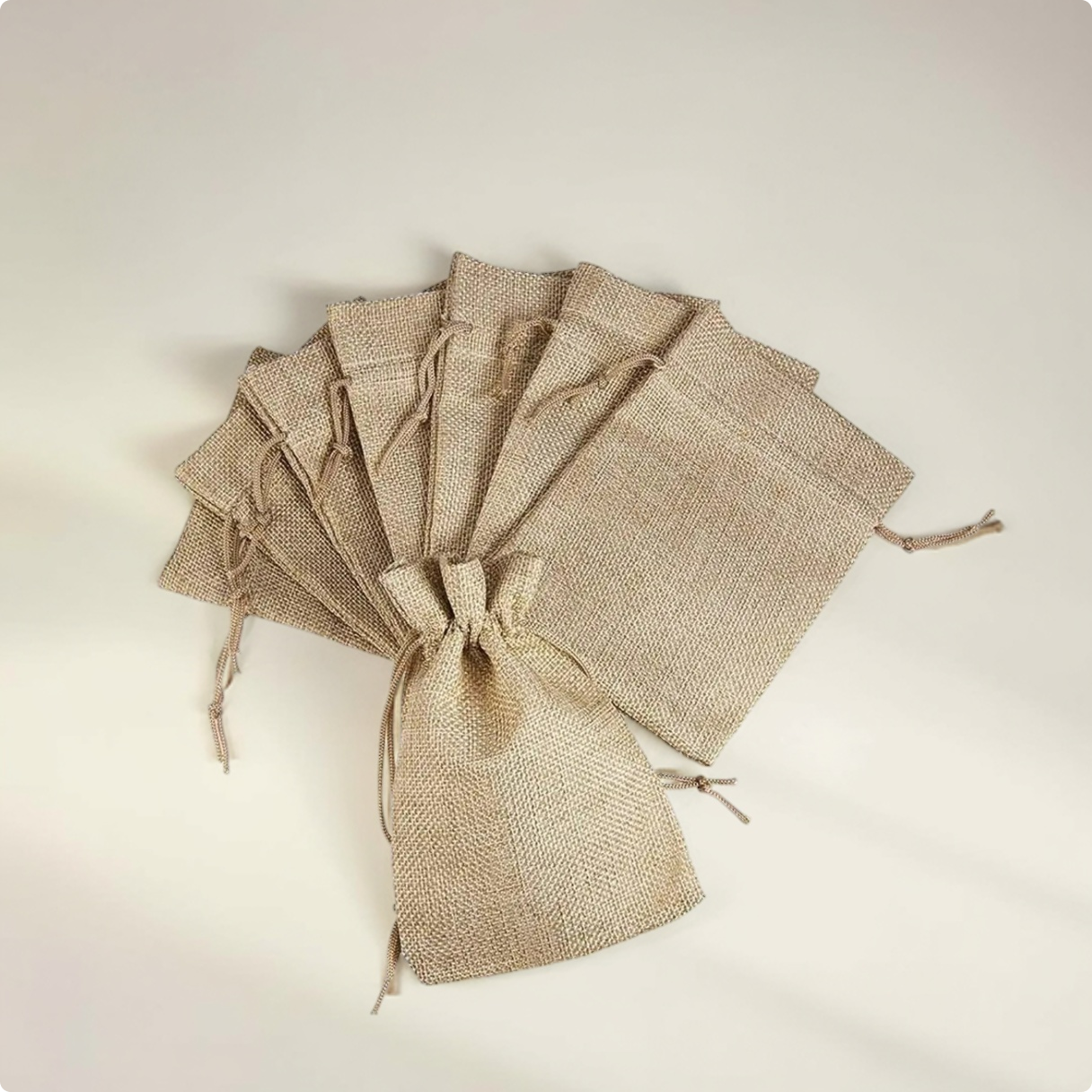 LifeKrafts Drawstring Jute Linen Gift Bags | Natural Jute Color