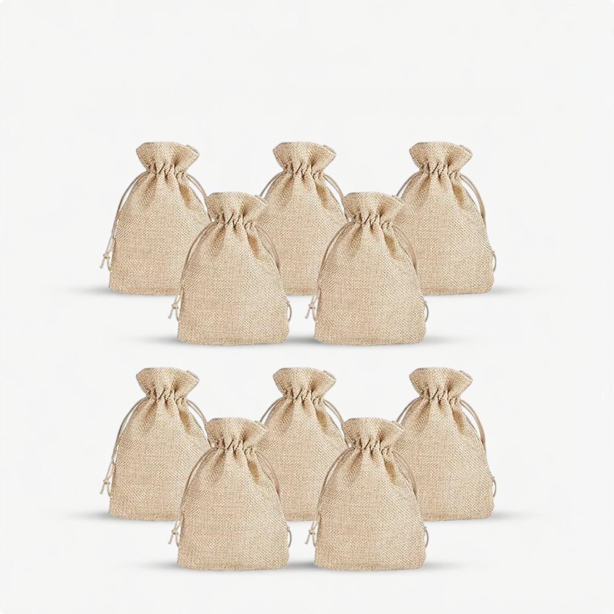LifeKrafts Drawstring Jute Linen Gift Bags | Natural Jute Color